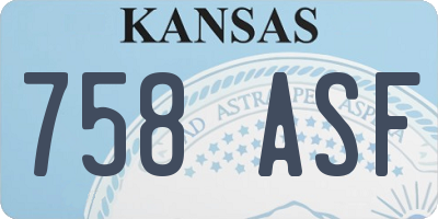 KS license plate 758ASF