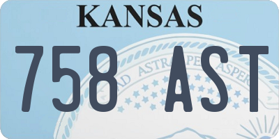 KS license plate 758AST