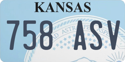KS license plate 758ASV