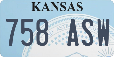 KS license plate 758ASW