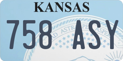 KS license plate 758ASY