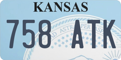 KS license plate 758ATK