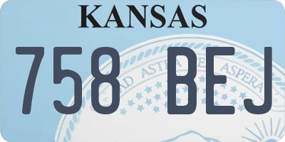 KS license plate 758BEJ