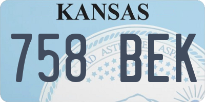 KS license plate 758BEK