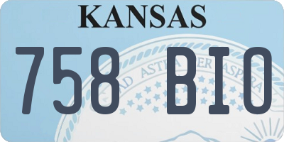 KS license plate 758BIO