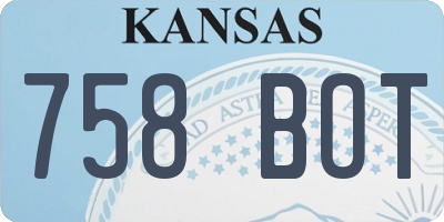 KS license plate 758BOT