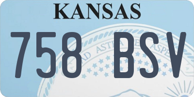 KS license plate 758BSV