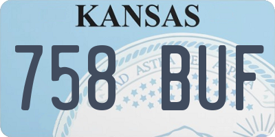 KS license plate 758BUF