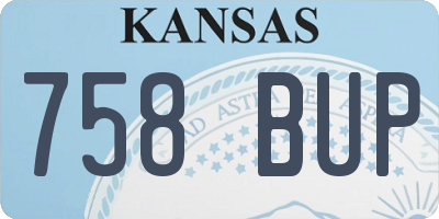 KS license plate 758BUP