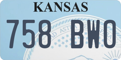 KS license plate 758BWO