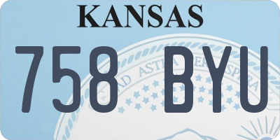 KS license plate 758BYU