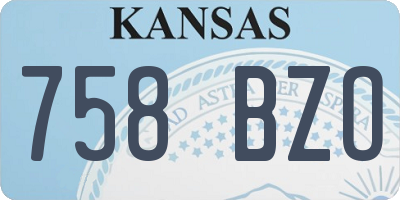 KS license plate 758BZO