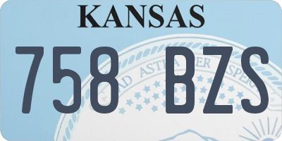 KS license plate 758BZS