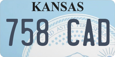 KS license plate 758CAD