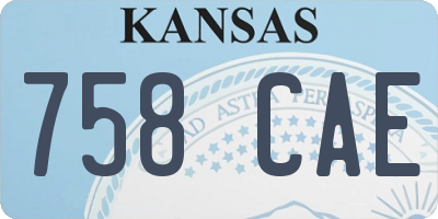 KS license plate 758CAE