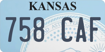KS license plate 758CAF