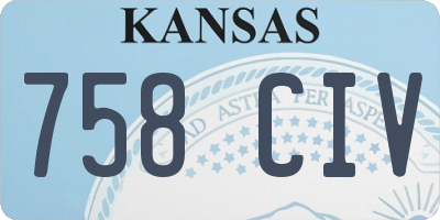 KS license plate 758CIV