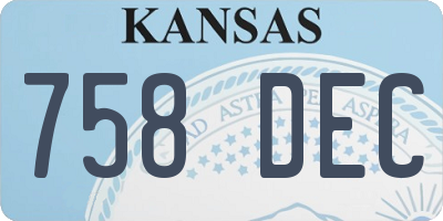 KS license plate 758DEC