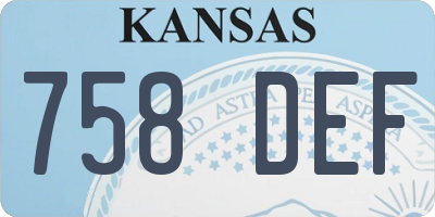 KS license plate 758DEF
