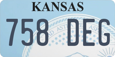 KS license plate 758DEG