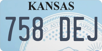 KS license plate 758DEJ