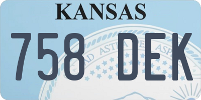 KS license plate 758DEK