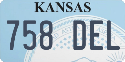 KS license plate 758DEL