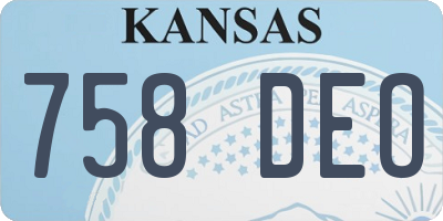 KS license plate 758DEO