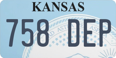 KS license plate 758DEP