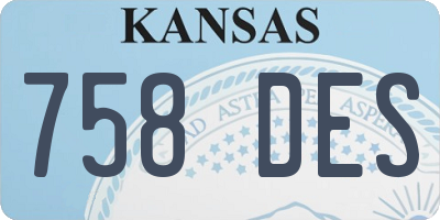 KS license plate 758DES