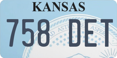 KS license plate 758DET