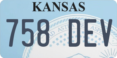 KS license plate 758DEV