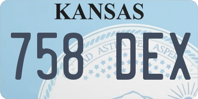 KS license plate 758DEX