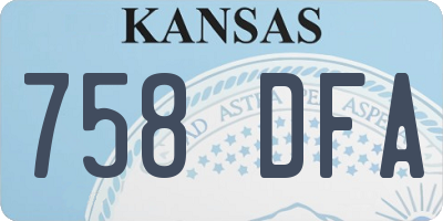 KS license plate 758DFA