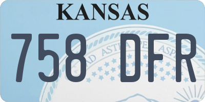 KS license plate 758DFR