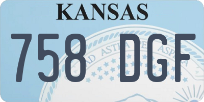 KS license plate 758DGF