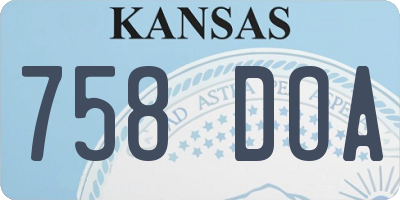 KS license plate 758DOA