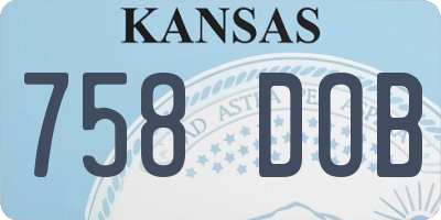 KS license plate 758DOB