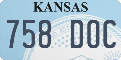 KS license plate 758DOC