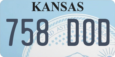 KS license plate 758DOD