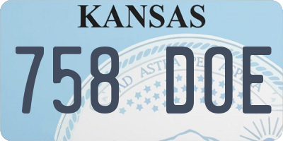 KS license plate 758DOE