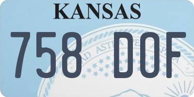 KS license plate 758DOF