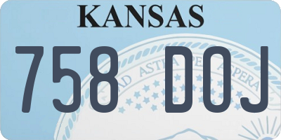KS license plate 758DOJ