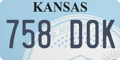 KS license plate 758DOK