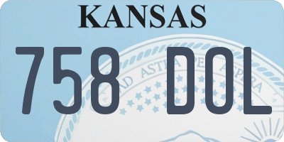 KS license plate 758DOL