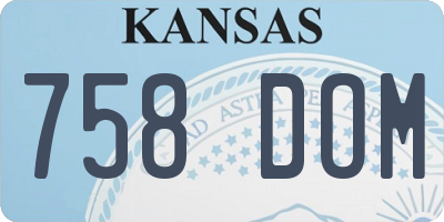 KS license plate 758DOM