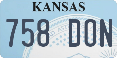 KS license plate 758DON
