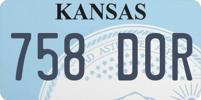 KS license plate 758DOR