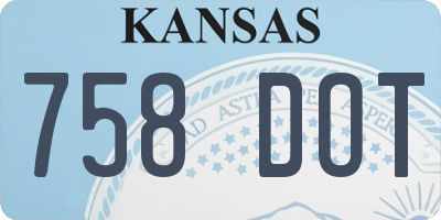 KS license plate 758DOT