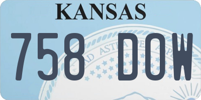 KS license plate 758DOW